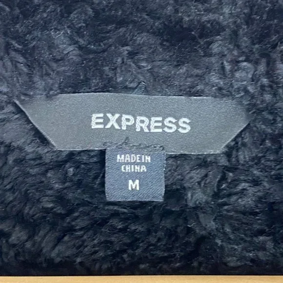 Express Black Leather Jacket Classic Style - Picture 12 of 16